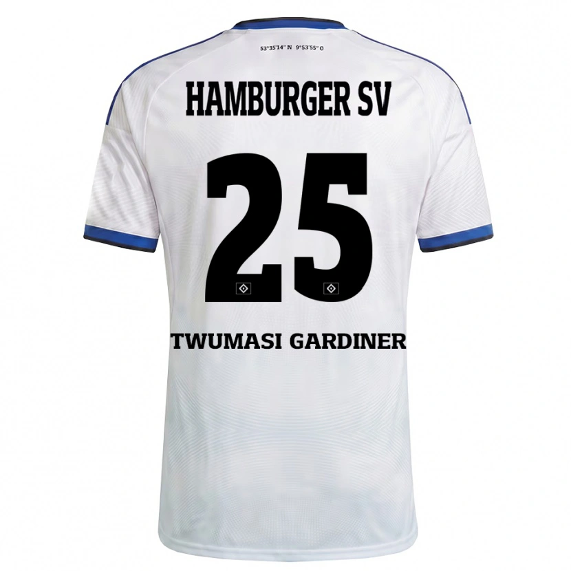 Danxen Enfant Maillot Kevin Twumasi Gardiner #25 Blanc Noir Bleu Tenues Domicile 2026/27 T-Shirt