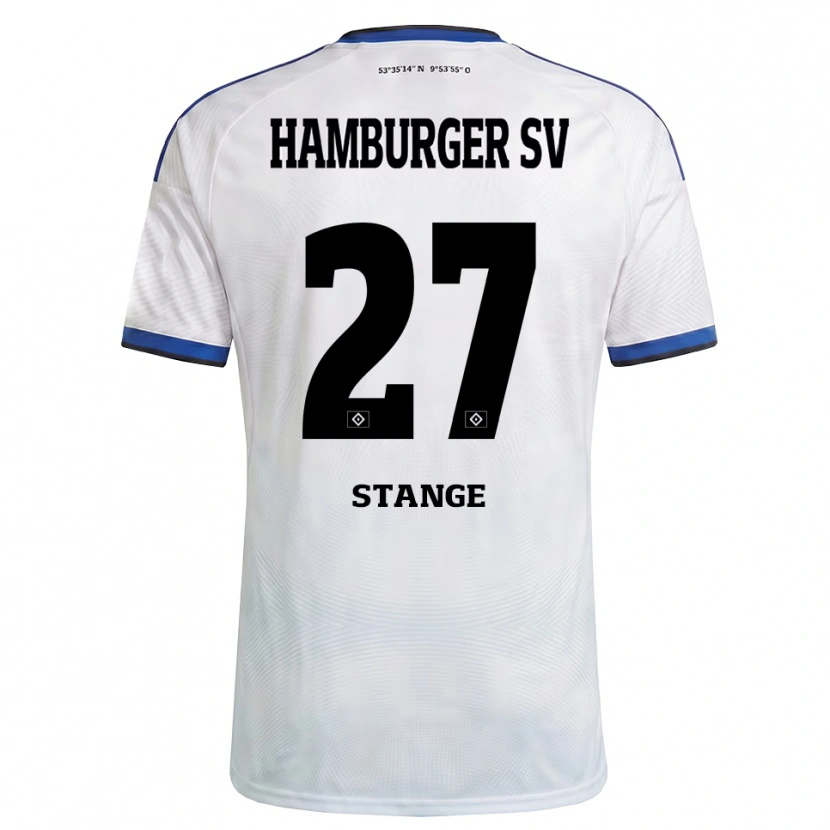 Danxen Enfant Maillot Tobias Stange #27 Blanc Noir Bleu Tenues Domicile 2026/27 T-Shirt