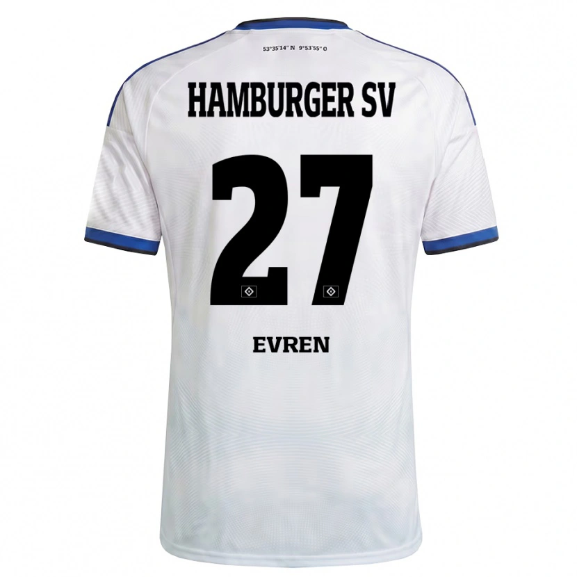 Danxen Enfant Maillot Batuhan Evren #27 Blanc Noir Bleu Tenues Domicile 2026/27 T-Shirt