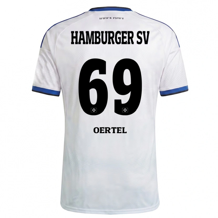 Danxen Enfant Maillot Jan Oertel #69 Blanc Noir Bleu Tenues Domicile 2026/27 T-Shirt