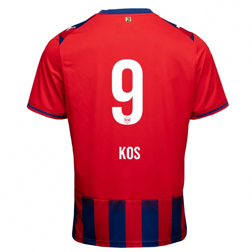 Danxen Enfant Maillot Maximilian Kos #9 Bleu Roi Blanc Rouge Tenues Domicile 2026/27 T-Shirt