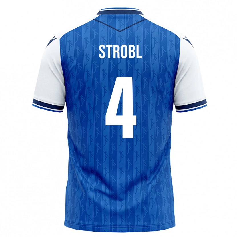 Danxen Enfant Maillot Lars Strobl #4 Bleu Roi Blanc Tenues Domicile 2026/27 T-Shirt