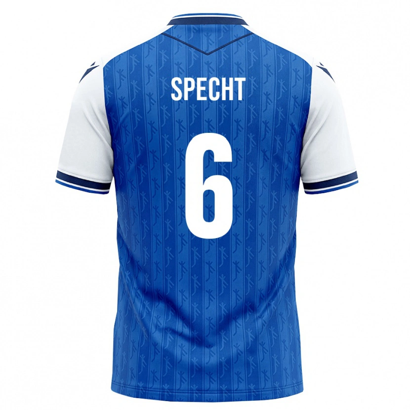 Danxen Enfant Maillot Michaela Specht #6 Bleu Roi Blanc Tenues Domicile 2026/27 T-Shirt