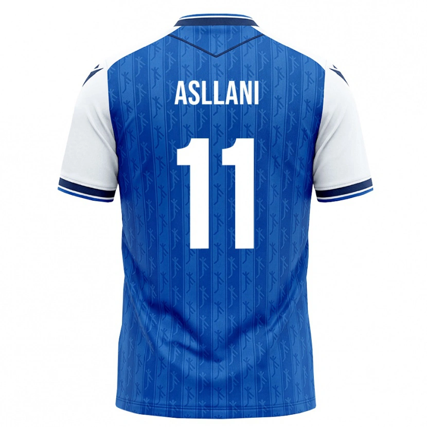 Danxen Enfant Maillot Fisnik Asllani #11 Bleu Roi Blanc Tenues Domicile 2026/27 T-Shirt