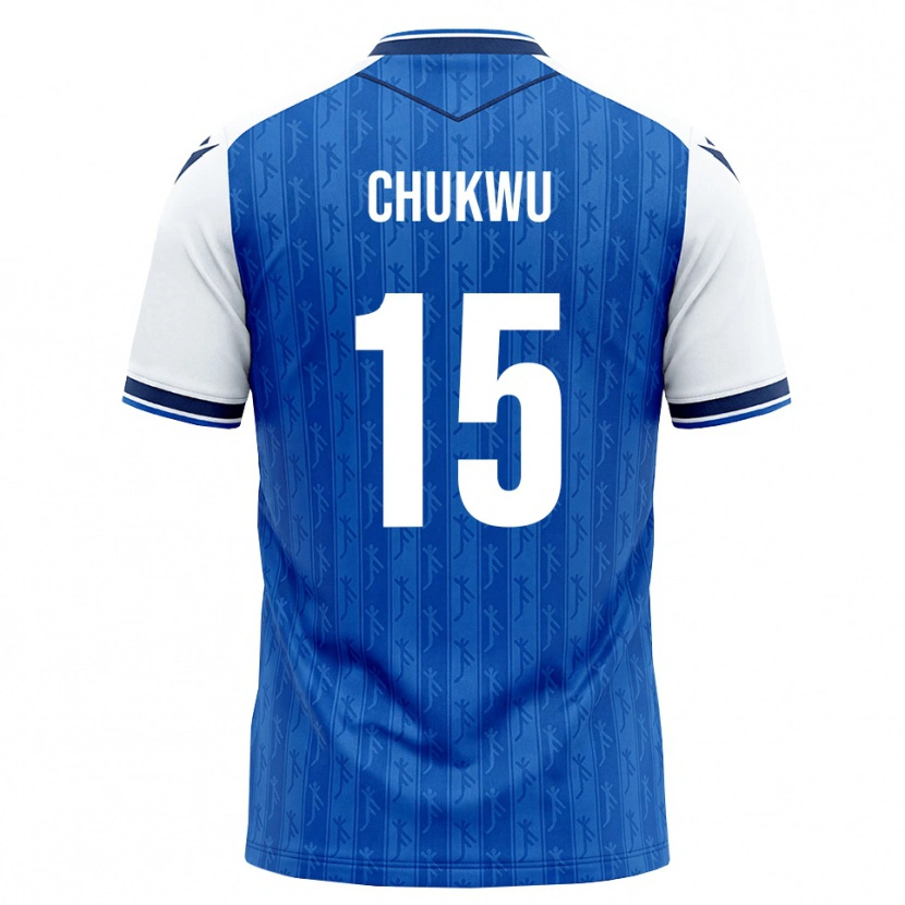 Danxen Enfant Maillot Emmanuel Chukwu #15 Bleu Roi Blanc Tenues Domicile 2026/27 T-Shirt