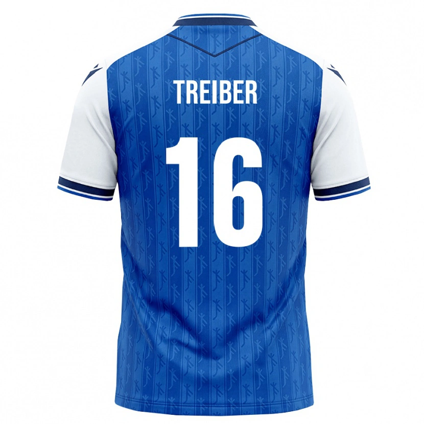 Danxen Enfant Maillot Julian Treiber #16 Bleu Roi Blanc Tenues Domicile 2026/27 T-Shirt