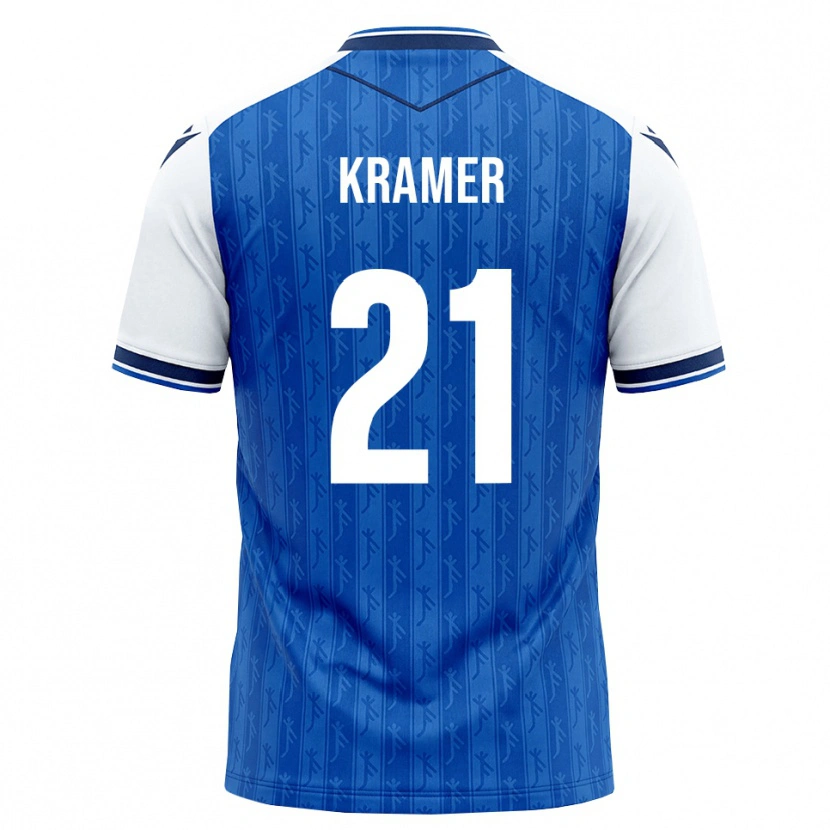 Danxen Enfant Maillot Emil Kramer #21 Bleu Roi Blanc Tenues Domicile 2026/27 T-Shirt