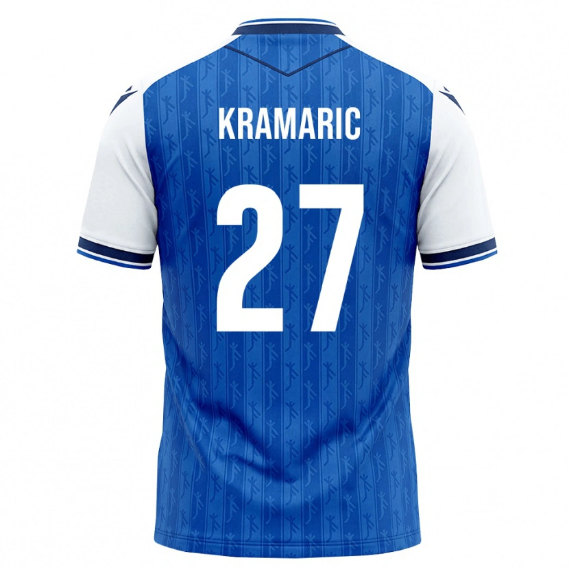 Danxen Enfant Maillot Andrej Kramaric #27 Bleu Roi Blanc Tenues Domicile 2026/27 T-Shirt