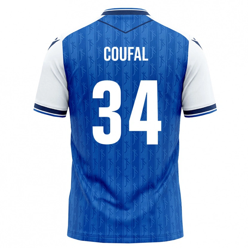 Danxen Enfant Maillot Vladimír Coufal #34 Bleu Roi Blanc Tenues Domicile 2026/27 T-Shirt