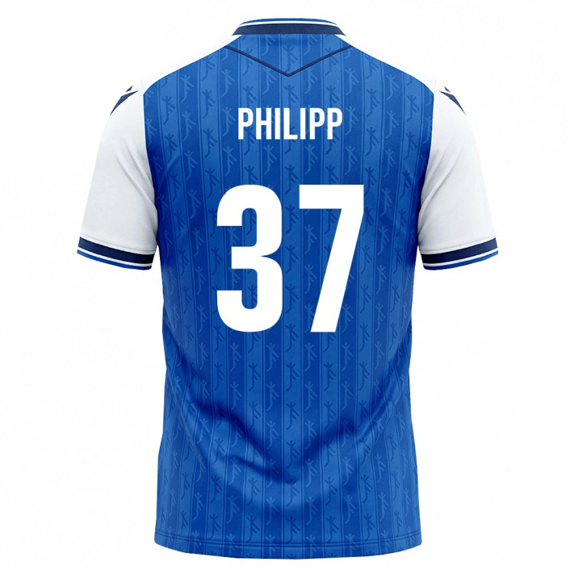Danxen Enfant Maillot Luca Philipp #37 Bleu Roi Blanc Tenues Domicile 2026/27 T-Shirt