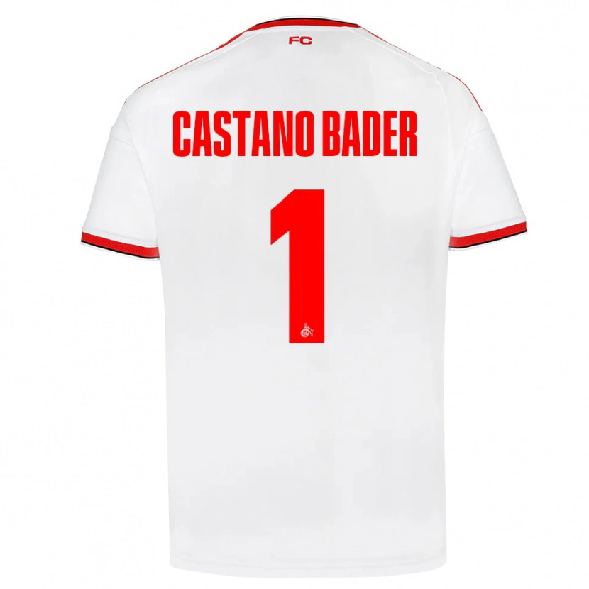 Danxen Enfant Maillot Simeon Castano Bader #1 Blanc Rouge Noir Tenues Domicile 2026/27 T-Shirt