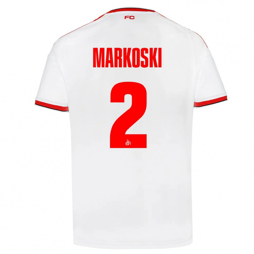 Danxen Enfant Maillot Kristian Markoski #2 Blanc Rouge Noir Tenues Domicile 2026/27 T-Shirt