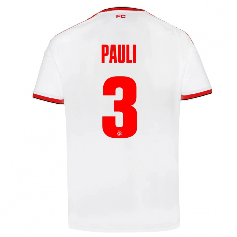 Danxen Enfant Maillot Julian Pauli #3 Blanc Rouge Noir Tenues Domicile 2026/27 T-Shirt