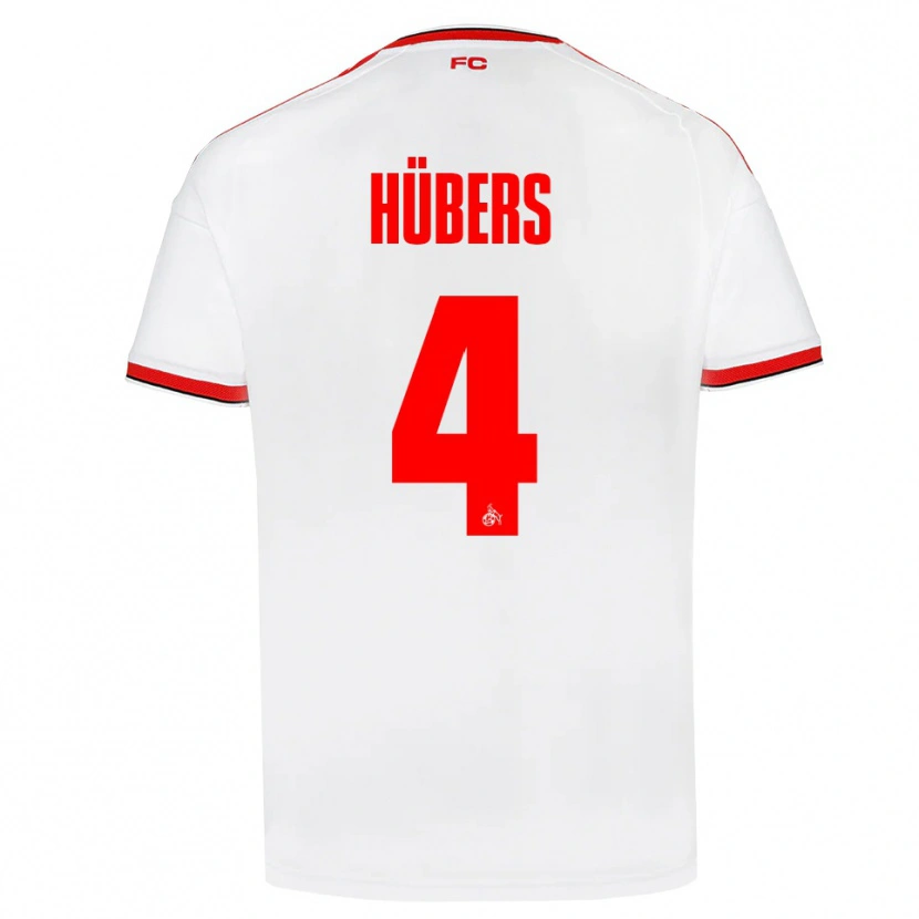 Danxen Enfant Maillot Timo Hübers #4 Blanc Rouge Noir Tenues Domicile 2026/27 T-Shirt