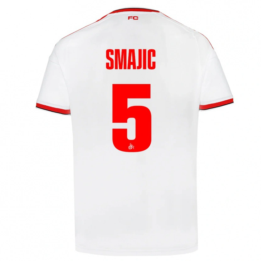 Danxen Enfant Maillot Rijad Smajic #5 Blanc Rouge Noir Tenues Domicile 2026/27 T-Shirt