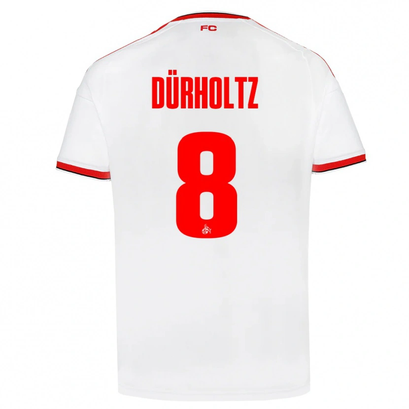 Danxen Enfant Maillot Luca Dürholtz #8 Blanc Rouge Noir Tenues Domicile 2026/27 T-Shirt