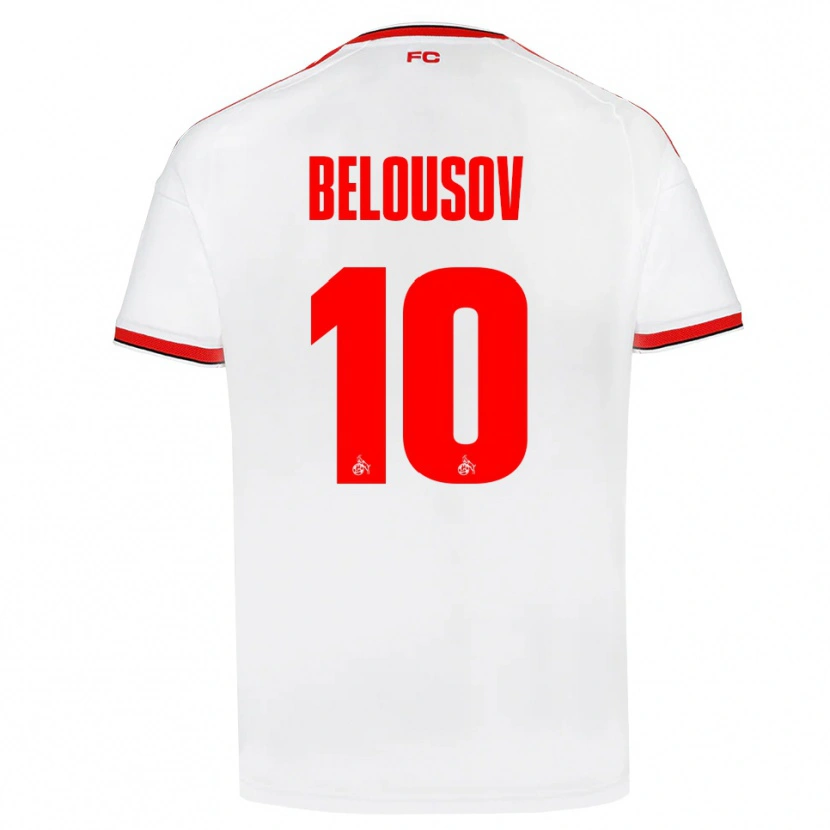 Danxen Enfant Maillot Artem Belousov #10 Blanc Rouge Noir Tenues Domicile 2026/27 T-Shirt