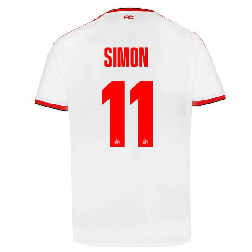 Danxen Enfant Maillot Josias Simon #11 Blanc Rouge Noir Tenues Domicile 2026/27 T-Shirt