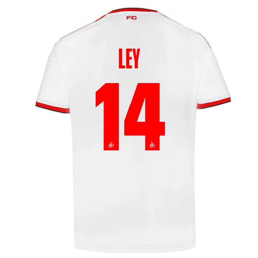 Danxen Enfant Maillot Benjamin Ley #14 Blanc Rouge Noir Tenues Domicile 2026/27 T-Shirt