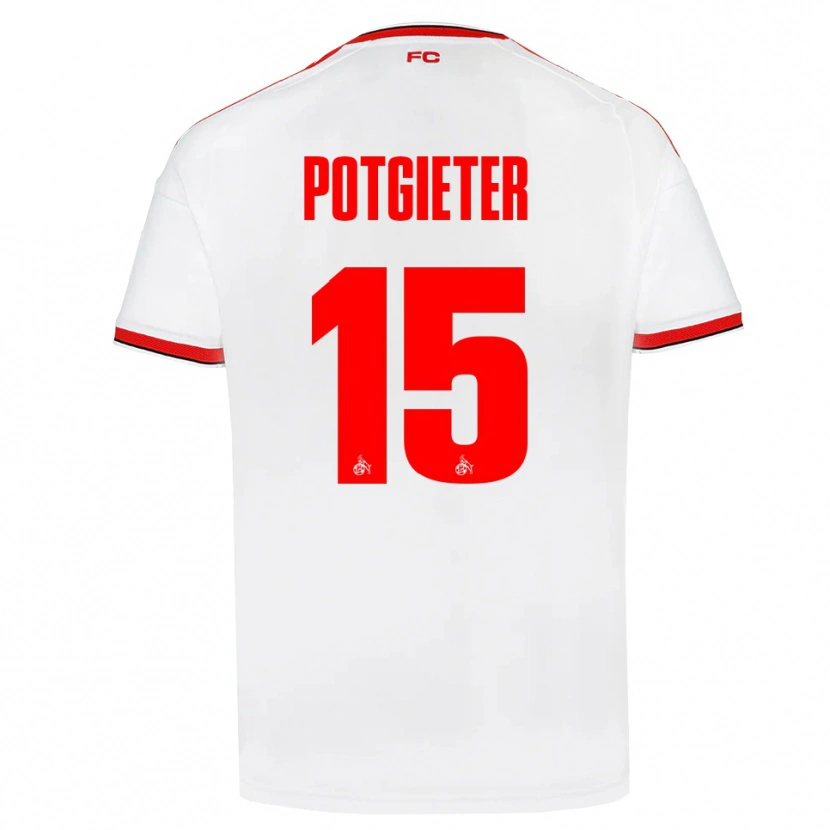 Danxen Enfant Maillot Jaylen Potgieter #15 Blanc Rouge Noir Tenues Domicile 2026/27 T-Shirt