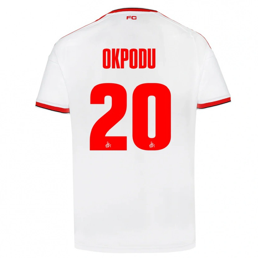 Danxen Enfant Maillot David Okpodu #20 Blanc Rouge Noir Tenues Domicile 2026/27 T-Shirt