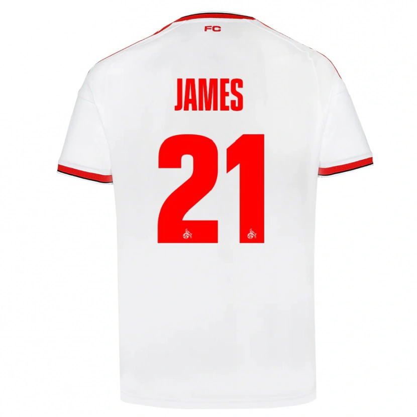 Danxen Enfant Maillot Martin James #21 Blanc Rouge Noir Tenues Domicile 2026/27 T-Shirt