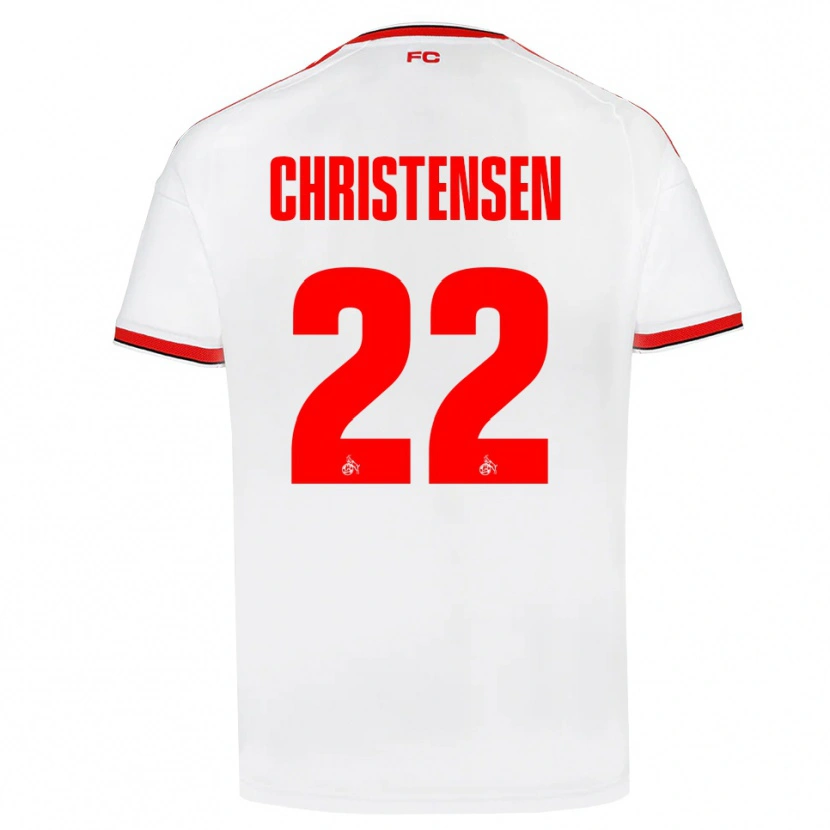 Danxen Enfant Maillot Jacob Christensen #22 Blanc Rouge Noir Tenues Domicile 2026/27 T-Shirt