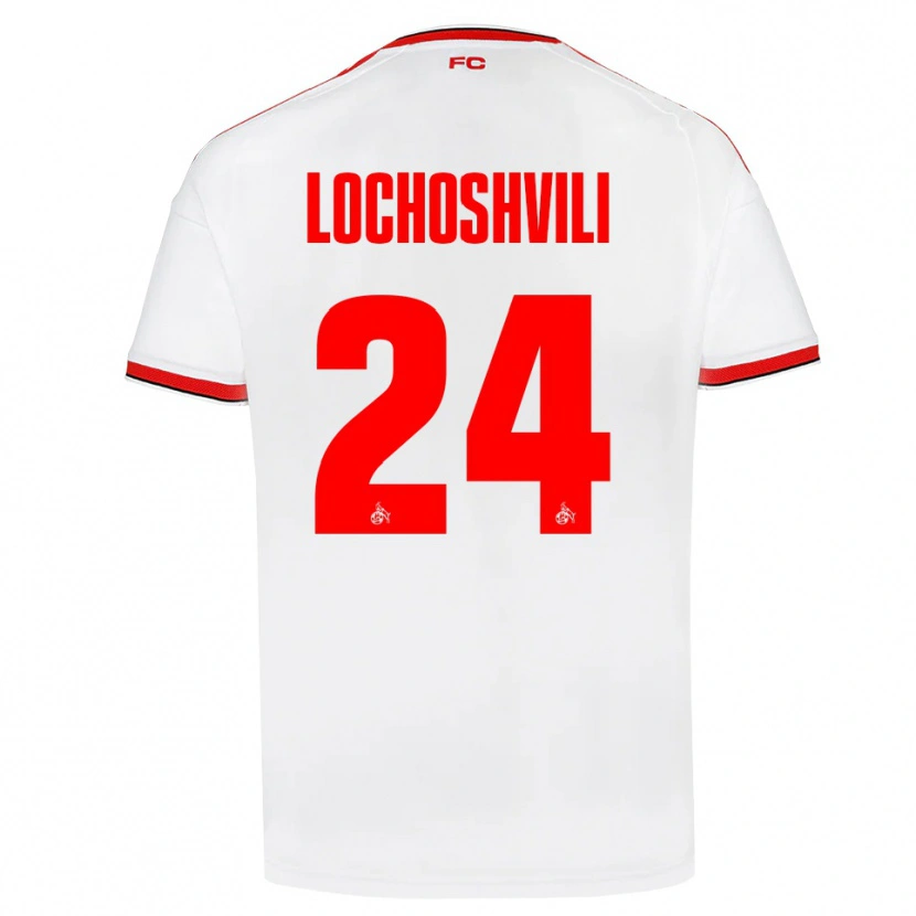 Danxen Enfant Maillot Luka Lochoshvili #24 Blanc Rouge Noir Tenues Domicile 2026/27 T-Shirt