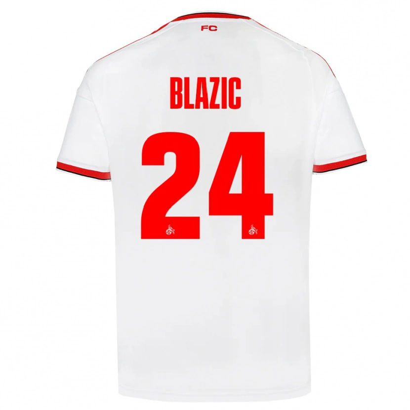 Danxen Enfant Maillot Alessandro Blazic #24 Blanc Rouge Noir Tenues Domicile 2026/27 T-Shirt