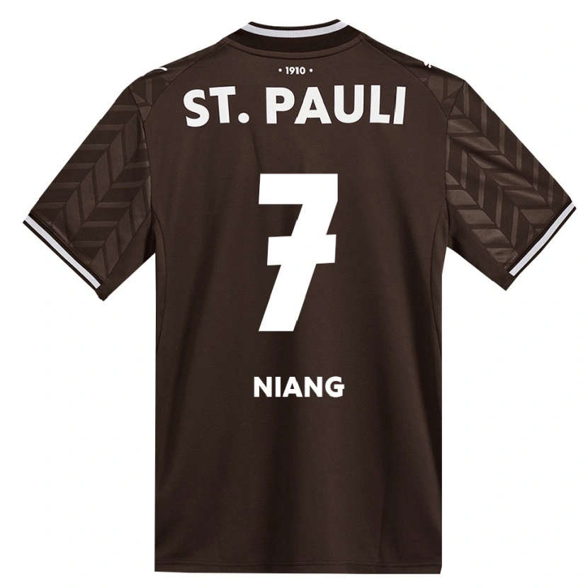Danxen Enfant Maillot Youssoupha Niang #7 Café Blanc Tenues Domicile 2026/27 T-Shirt