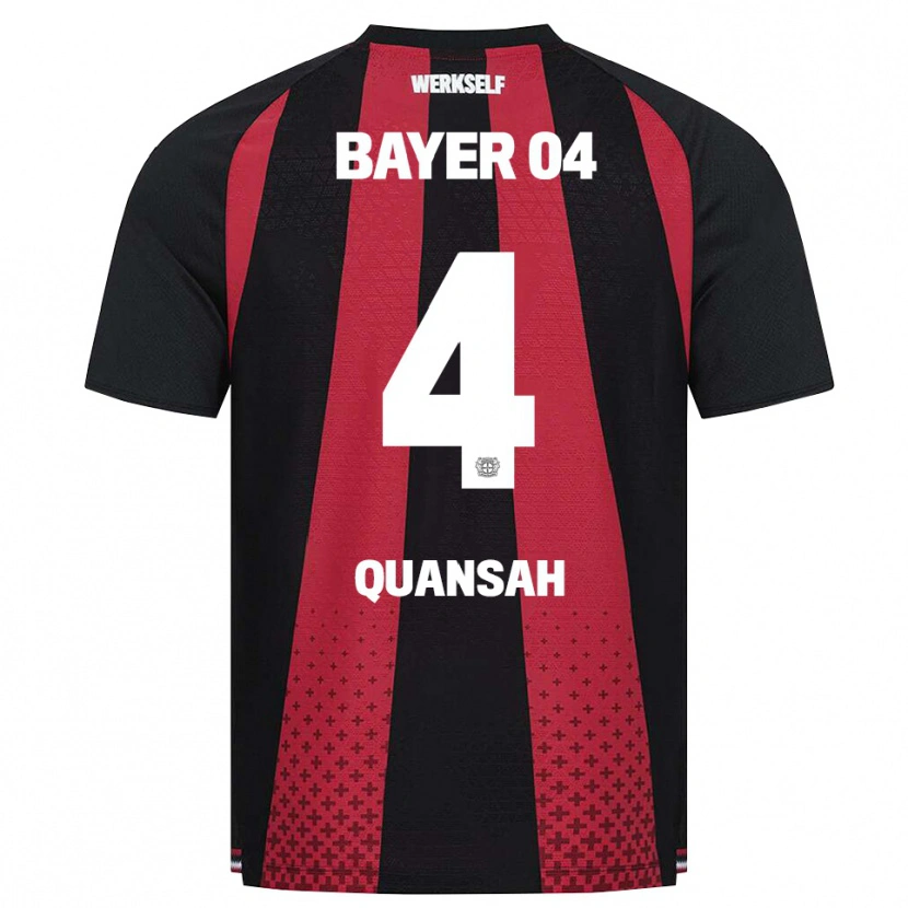 Danxen Enfant Maillot Jarell Quansah #4 Noir Blanc Rouge Tenues Domicile 2026/27 T-Shirt