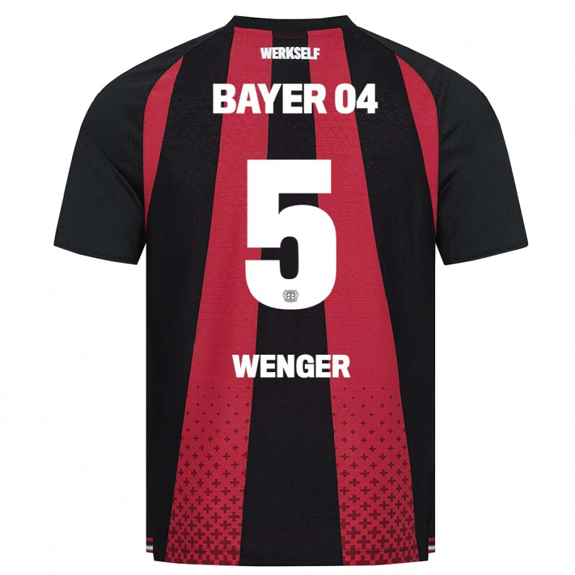 Danxen Enfant Maillot Claudia Wenger #5 Noir Blanc Rouge Tenues Domicile 2026/27 T-Shirt