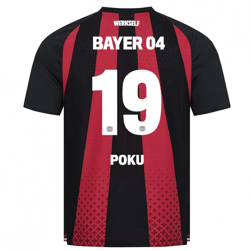 Danxen Enfant Maillot Ernest Poku #19 Noir Blanc Rouge Tenues Domicile 2026/27 T-Shirt