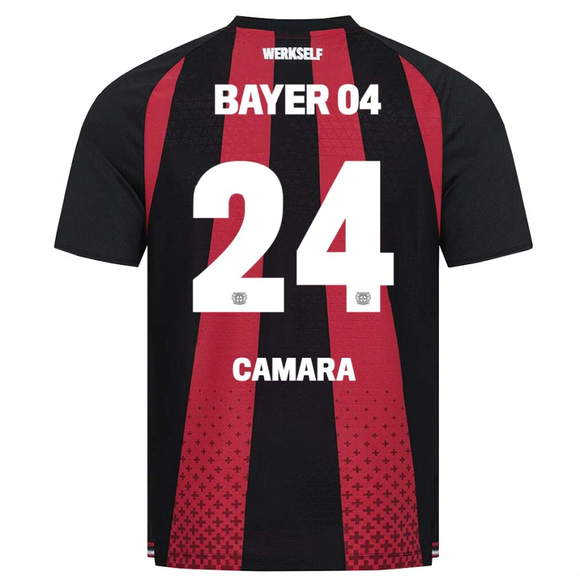 Danxen Enfant Maillot Nourdine Camara #24 Noir Blanc Rouge Tenues Domicile 2026/27 T-Shirt