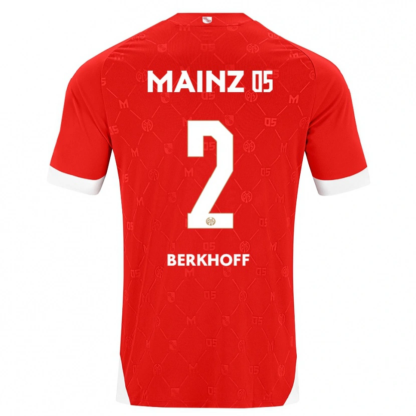 Danxen Enfant Maillot Jonas Berkhoff #2 Rouge Blanc Tenues Domicile 2026/27 T-Shirt
