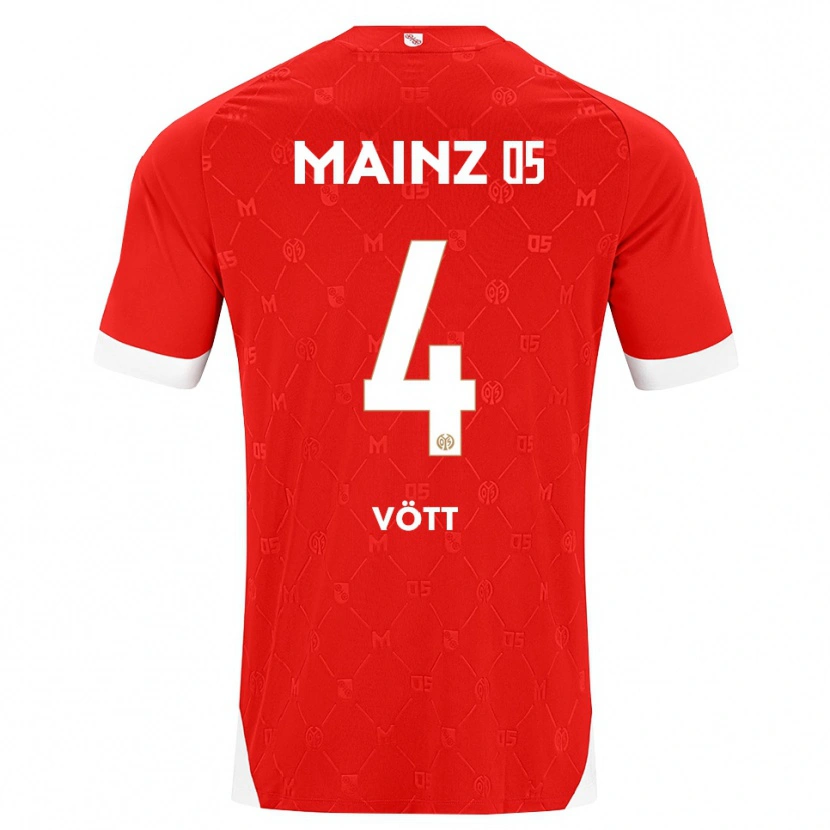 Danxen Enfant Maillot Jakob Vött #4 Rouge Blanc Tenues Domicile 2026/27 T-Shirt