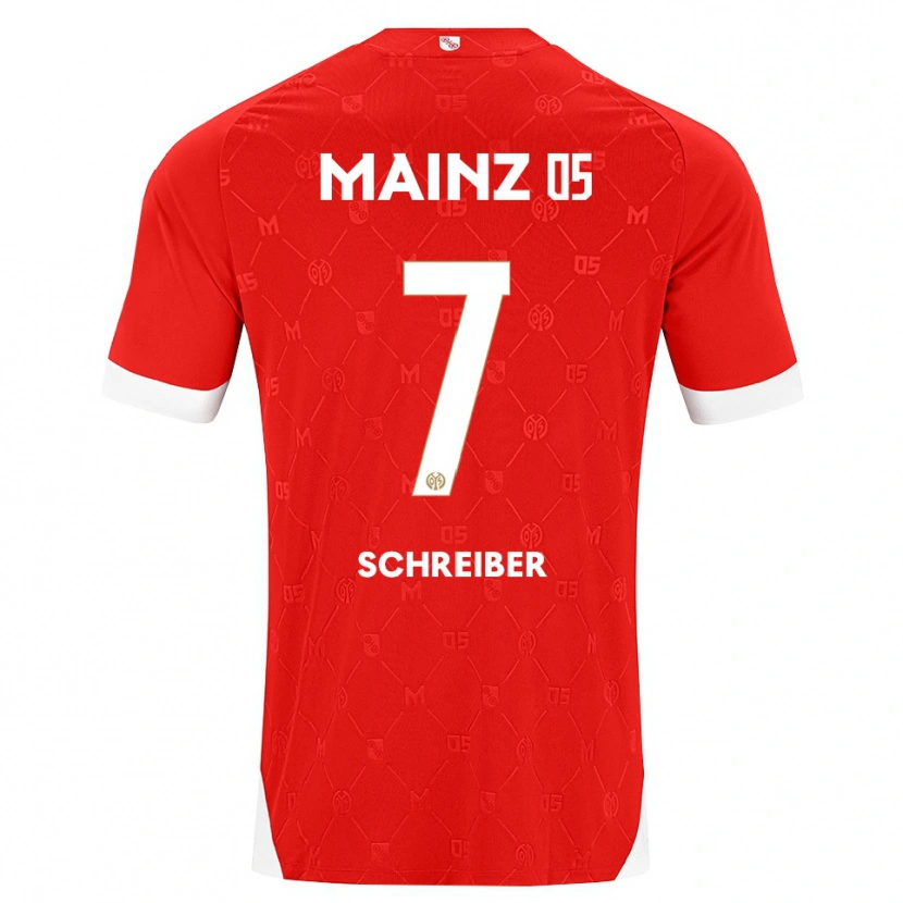 Danxen Enfant Maillot Max Schreiber #7 Rouge Blanc Tenues Domicile 2026/27 T-Shirt