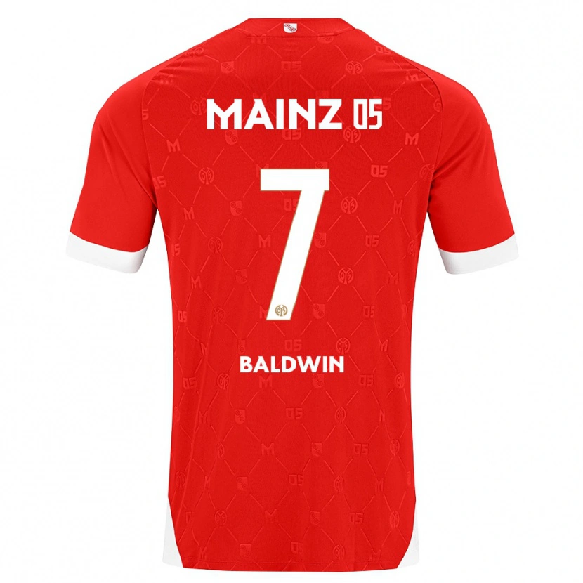 Danxen Enfant Maillot Kevin Baldwin #7 Rouge Blanc Tenues Domicile 2026/27 T-Shirt
