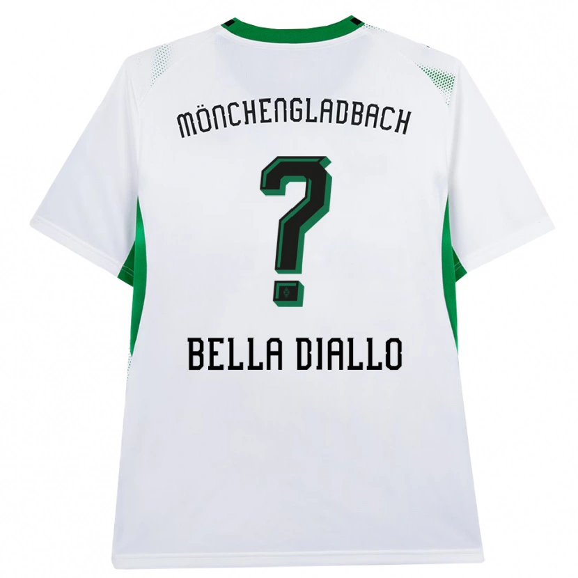 Danxen Enfant Maillot Oumar Bella Diallo #0 Blanc Noir Vert Tenues Domicile 2026/27 T-Shirt
