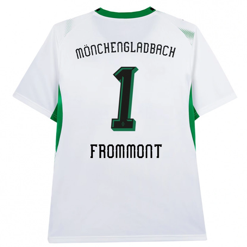Danxen Enfant Maillot Romina Frommont #1 Blanc Noir Vert Tenues Domicile 2026/27 T-Shirt