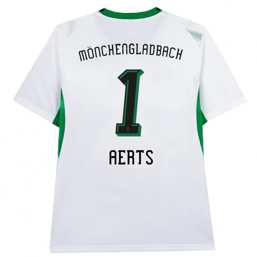 Danxen Enfant Maillot Liv Aerts #1 Blanc Noir Vert Tenues Domicile 2026/27 T-Shirt