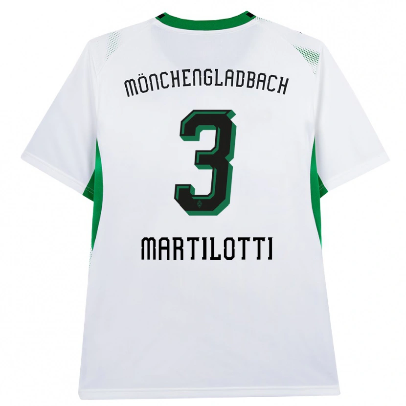 Danxen Enfant Maillot Francesco Martilotti #3 Blanc Noir Vert Tenues Domicile 2026/27 T-Shirt