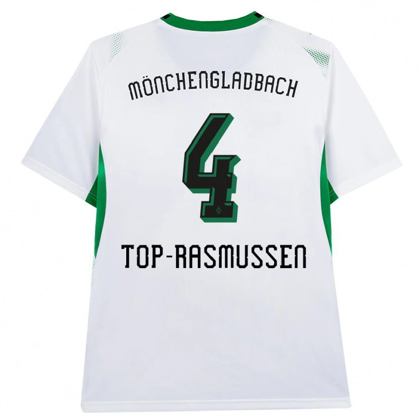Danxen Enfant Maillot Tristan Top-Rasmussen #4 Blanc Noir Vert Tenues Domicile 2026/27 T-Shirt