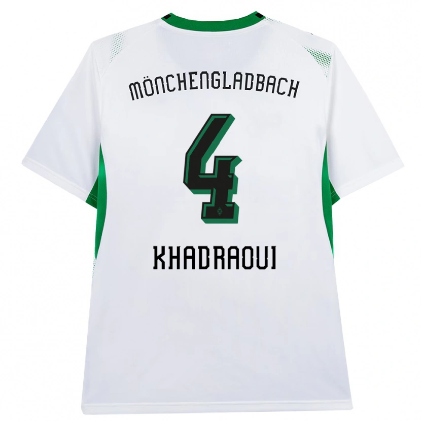 Danxen Enfant Maillot Elias Khadraoui #4 Blanc Noir Vert Tenues Domicile 2026/27 T-Shirt