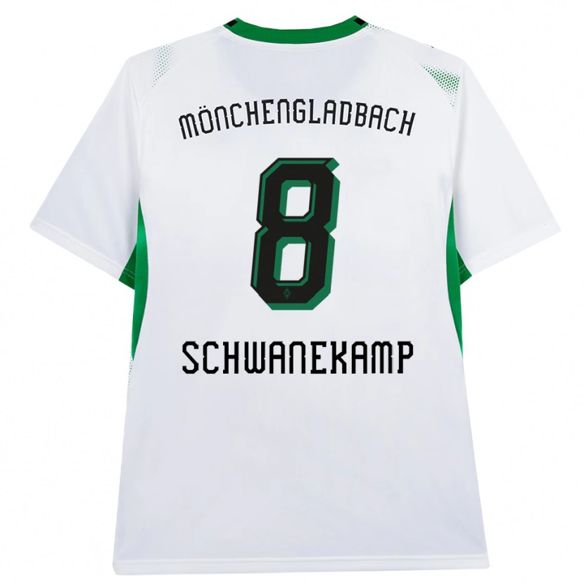 Danxen Enfant Maillot Jana Schwanekamp #8 Blanc Noir Vert Tenues Domicile 2026/27 T-Shirt