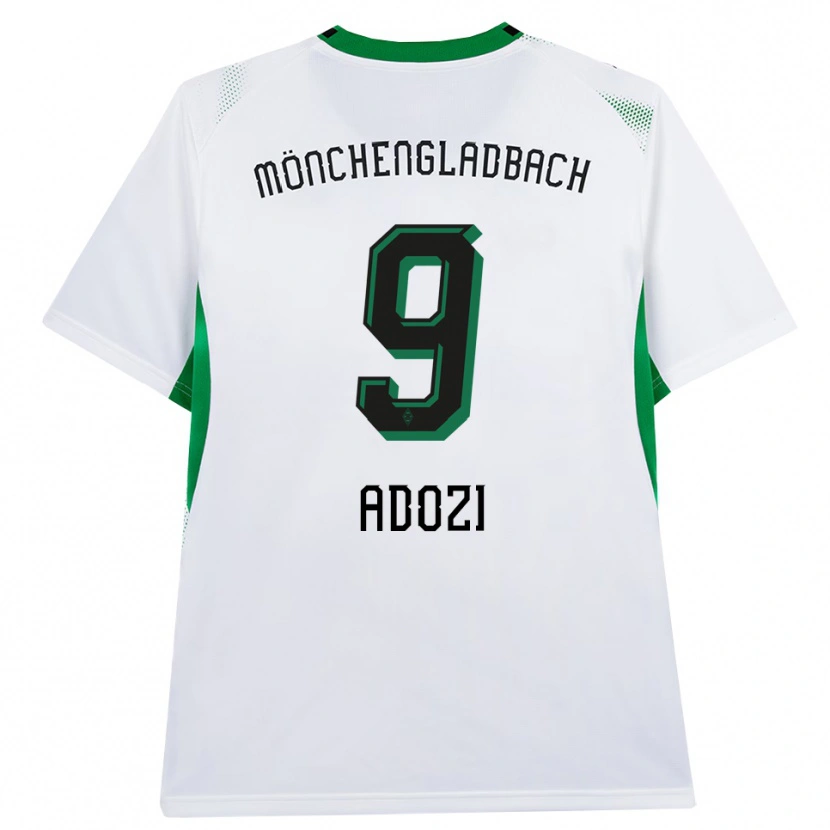 Danxen Enfant Maillot Justin Adozi #9 Blanc Noir Vert Tenues Domicile 2026/27 T-Shirt