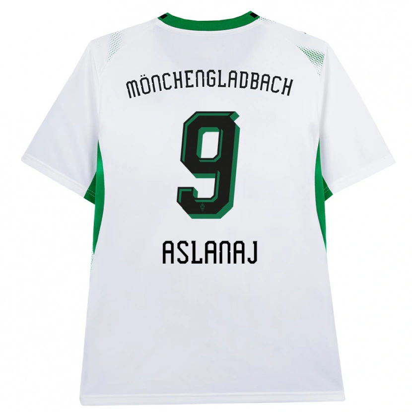 Danxen Enfant Maillot Flaka Aslanaj #9 Blanc Noir Vert Tenues Domicile 2026/27 T-Shirt