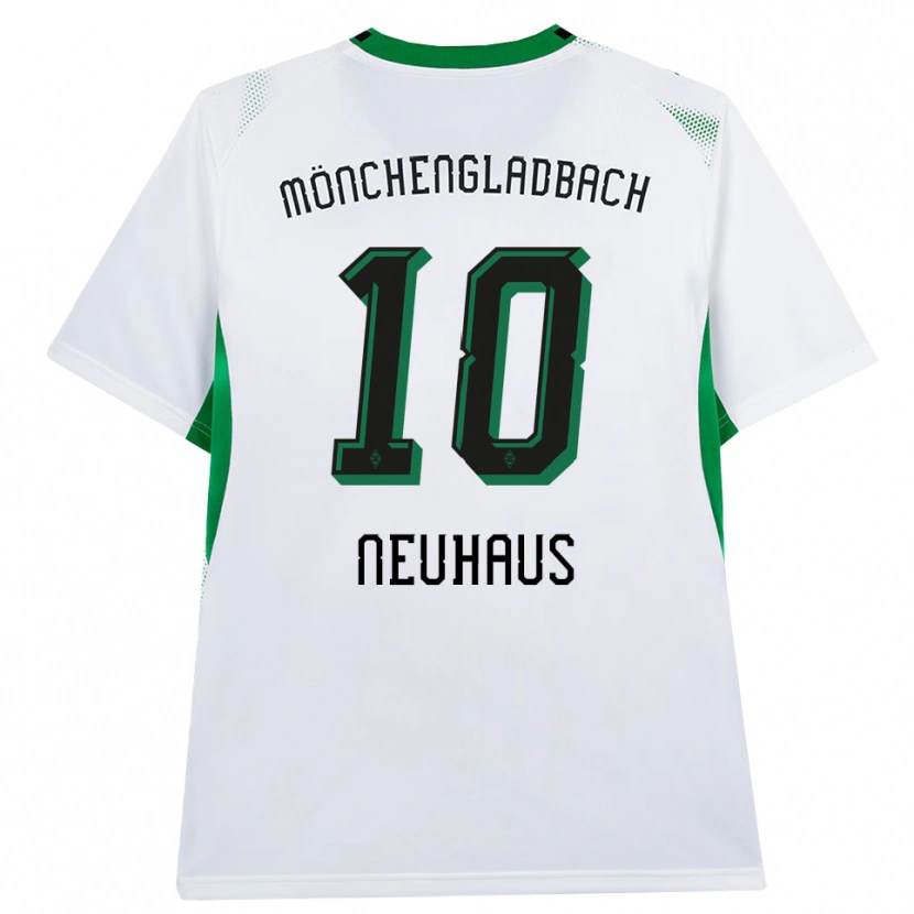 Danxen Enfant Maillot Florian Neuhaus #10 Blanc Noir Vert Tenues Domicile 2026/27 T-Shirt