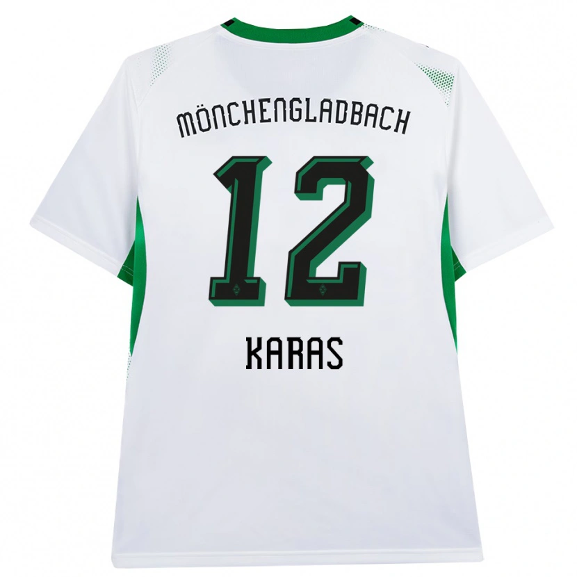 Danxen Enfant Maillot Rafael Karas #12 Blanc Noir Vert Tenues Domicile 2026/27 T-Shirt