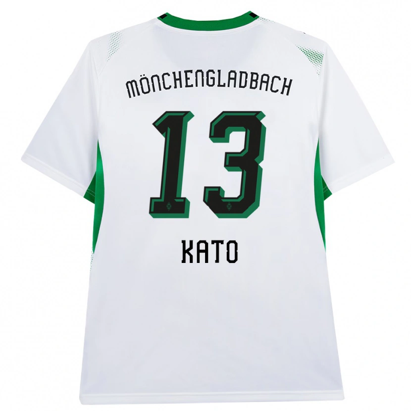 Danxen Enfant Maillot Mizuho Kato #13 Blanc Noir Vert Tenues Domicile 2026/27 T-Shirt
